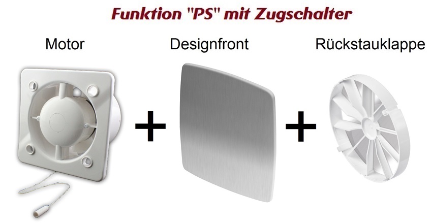 Ventilator EDELSTAHL Ø 100 mm Wandventilator Badlüfter Deckenlüfter
